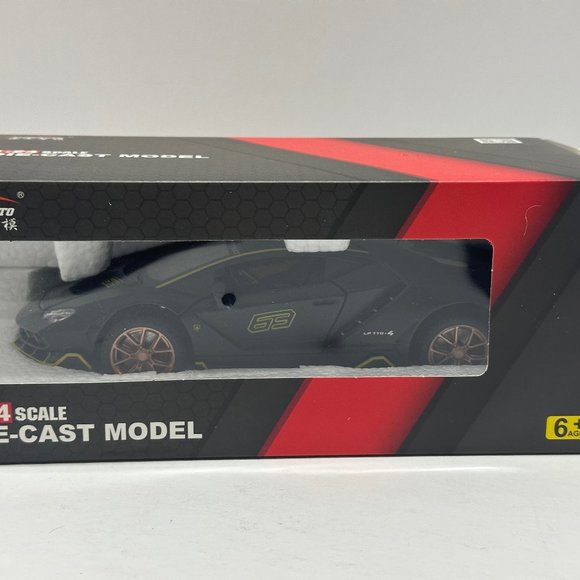 1:24 Lamborghini Centenario Diecast With Headlight & Taillight LED Matt Black - Picture 10 of 10